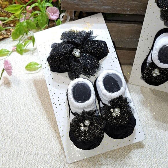 NWT Bow Fancy Bootie/Headband Set - Picture 3 of 8